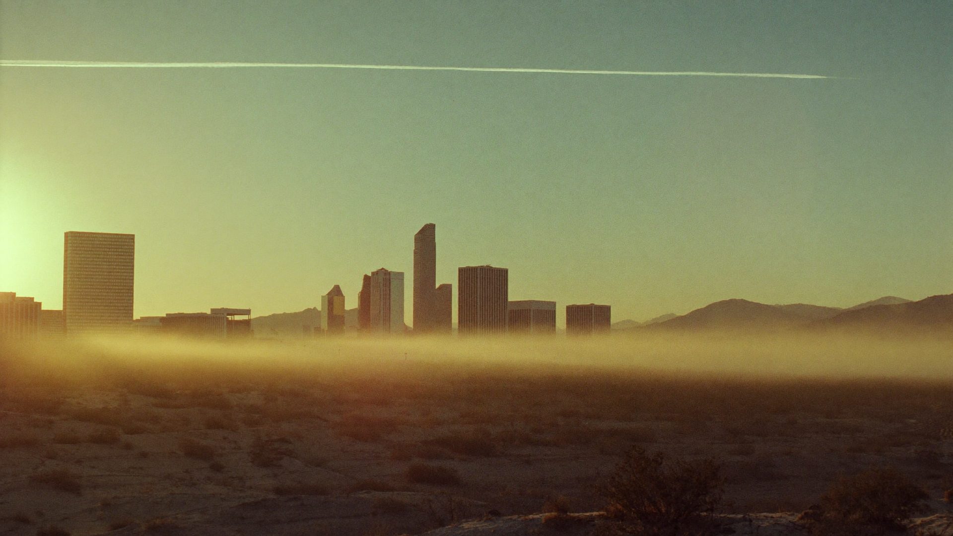 Golden sunrise over Las Vegas, Nevada
