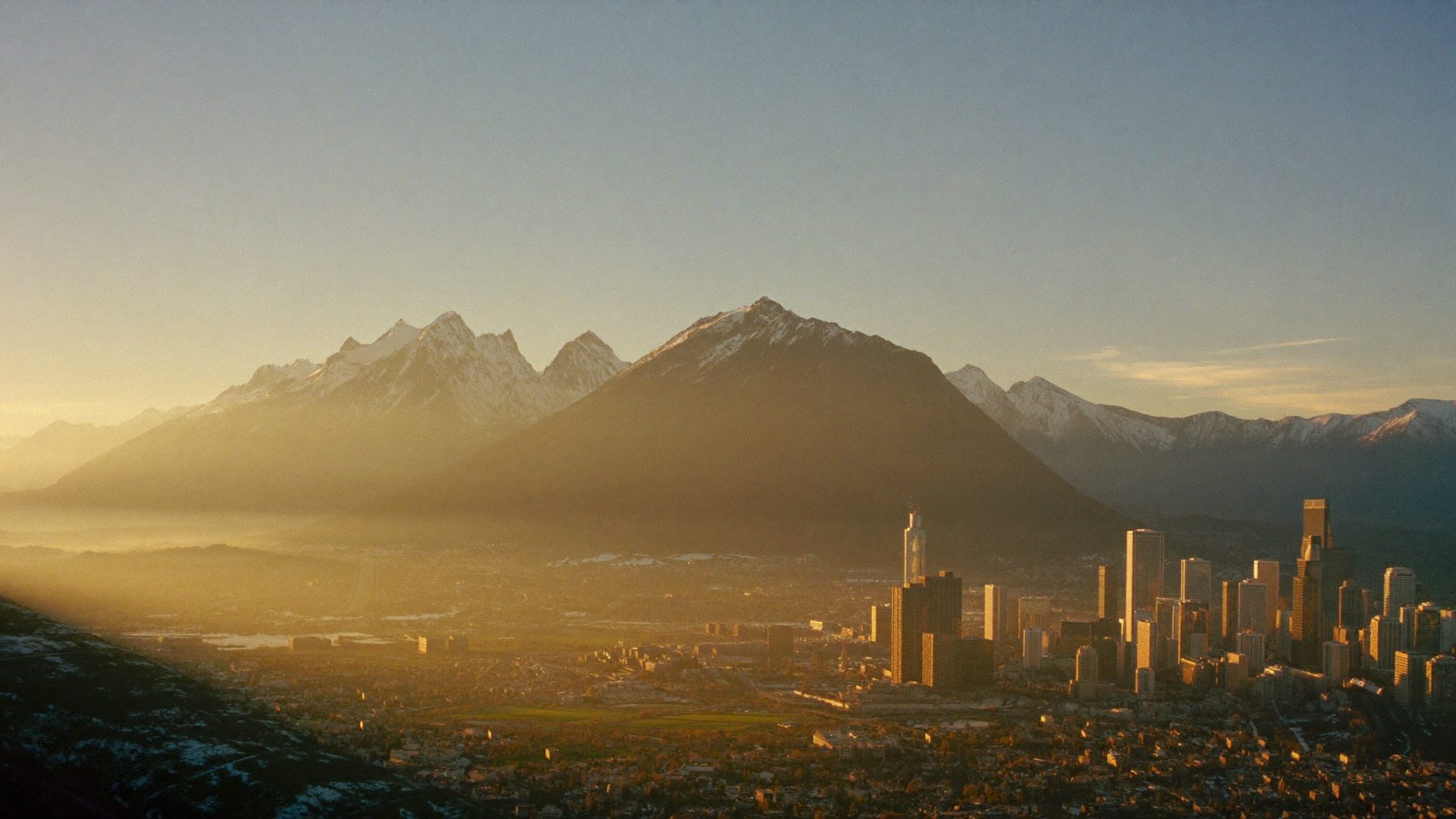 Golden sunrise over Salt Lake City, Utah